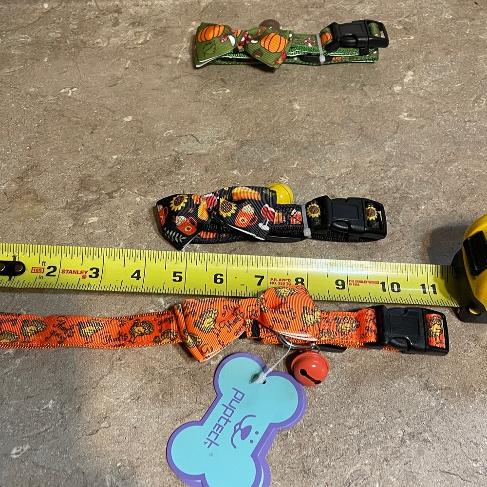 Pupteck Fall Dog Bow Collars - Orange, Black, Green - Picture 5 of 9